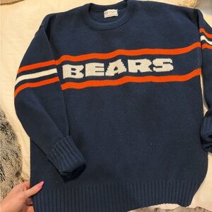 BEARS Navy Crewneck Sweater with Orange & White Stripes (Mike Ditka)